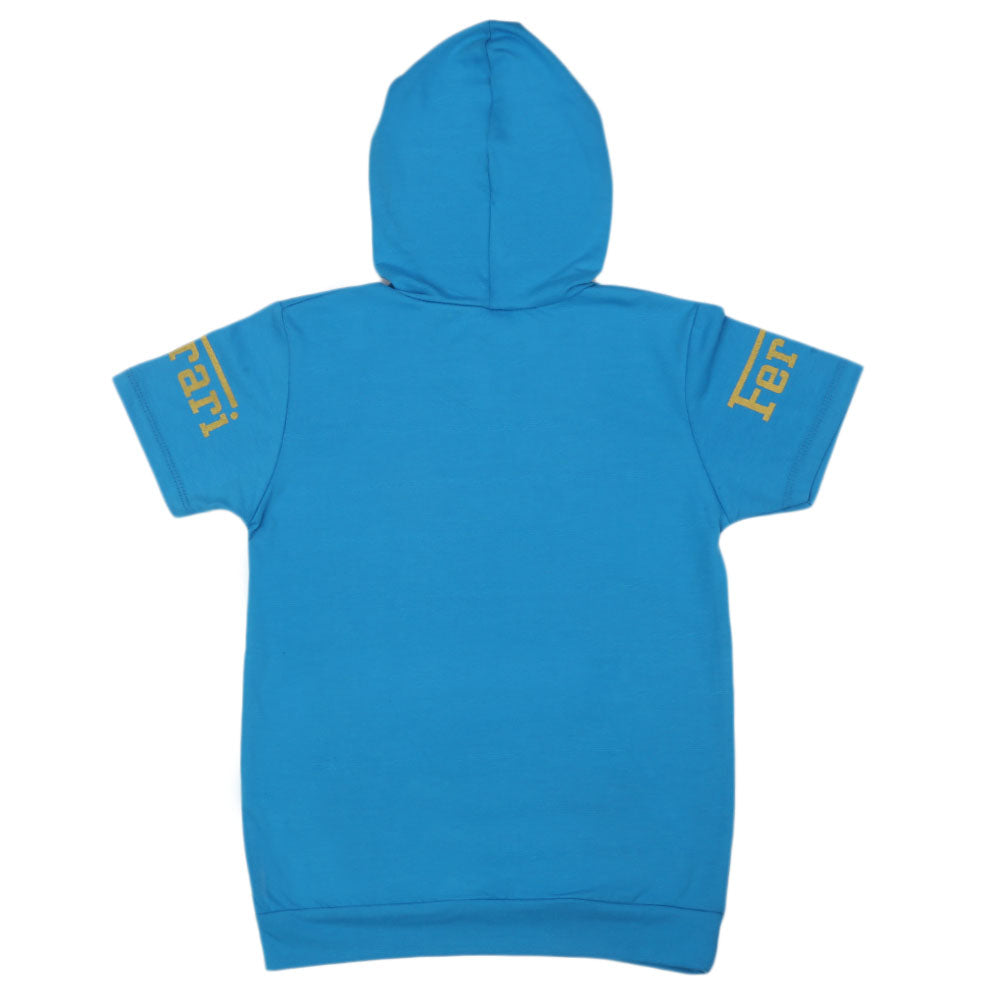 Boys Half Sleeves Hoodie T-Shirt - Light Blue, Boys T-Shirts, Chase Value, Chase Value