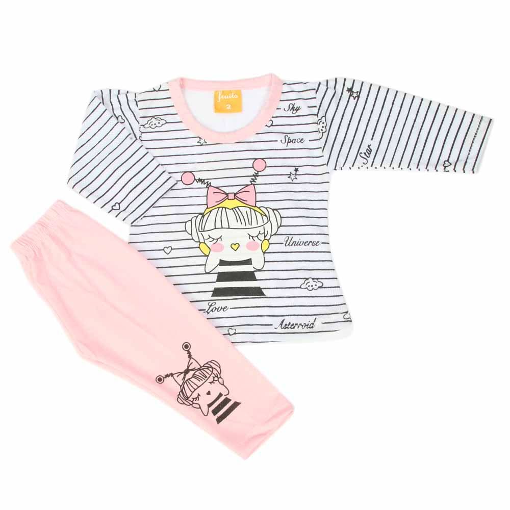 Newborn Girls Full Sleeves Suit - Pink, Newborn Girls Sets & Suits, Chase Value, Chase Value