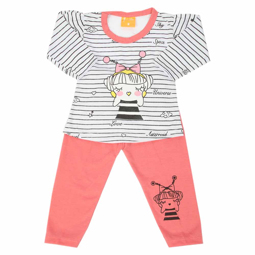 Newborn Girls Full Sleeves Suit - Dark Pink, Newborn Girls Sets & Suits, Chase Value, Chase Value
