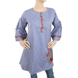 Women's Strip Cotton Kurti - Royal Blue, Women, Ready Kurtis, Chase Value, Chase Value