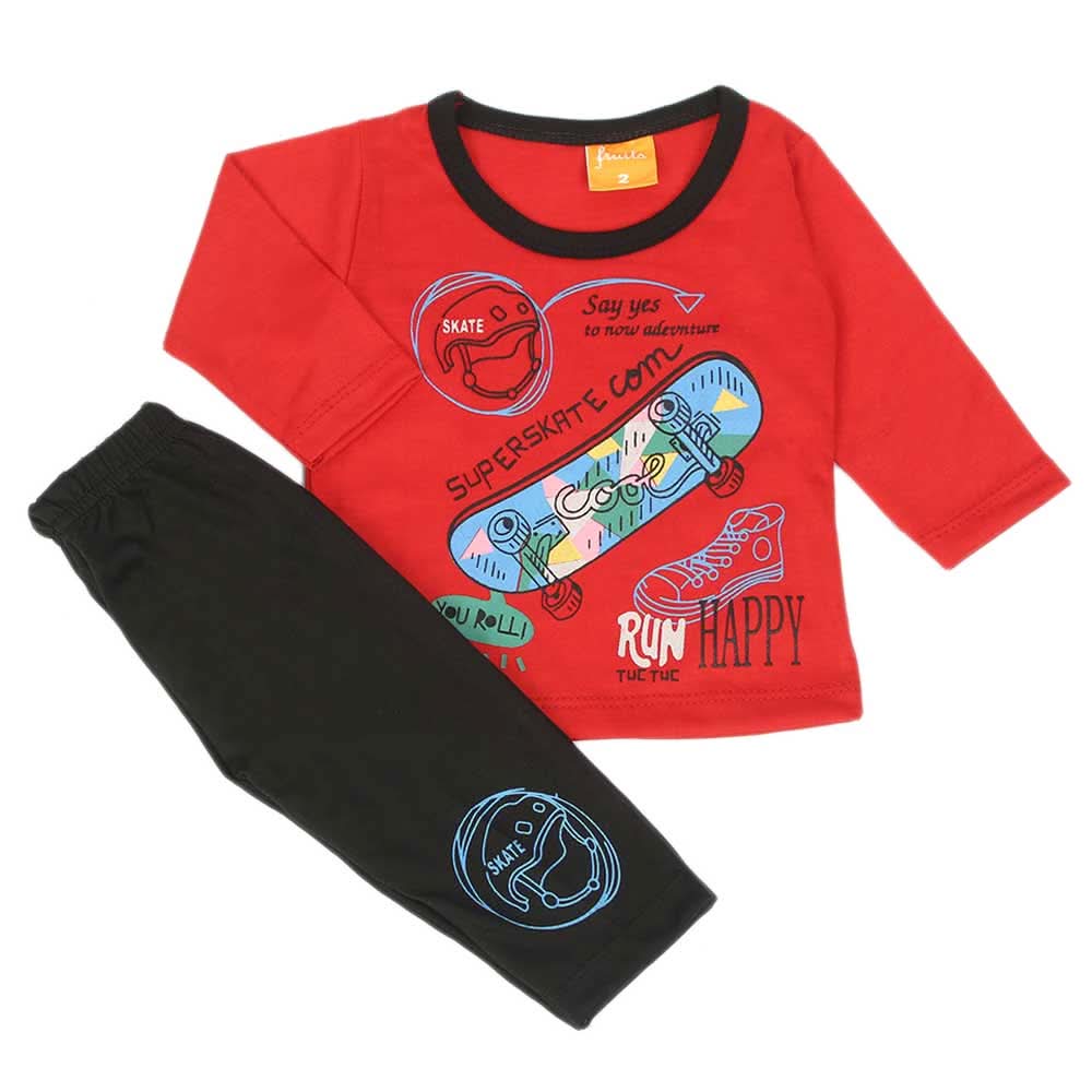 Newborn Boys Full Sleeves Suit - Red, Newborn Boys Sets & Suits, Chase Value, Chase Value