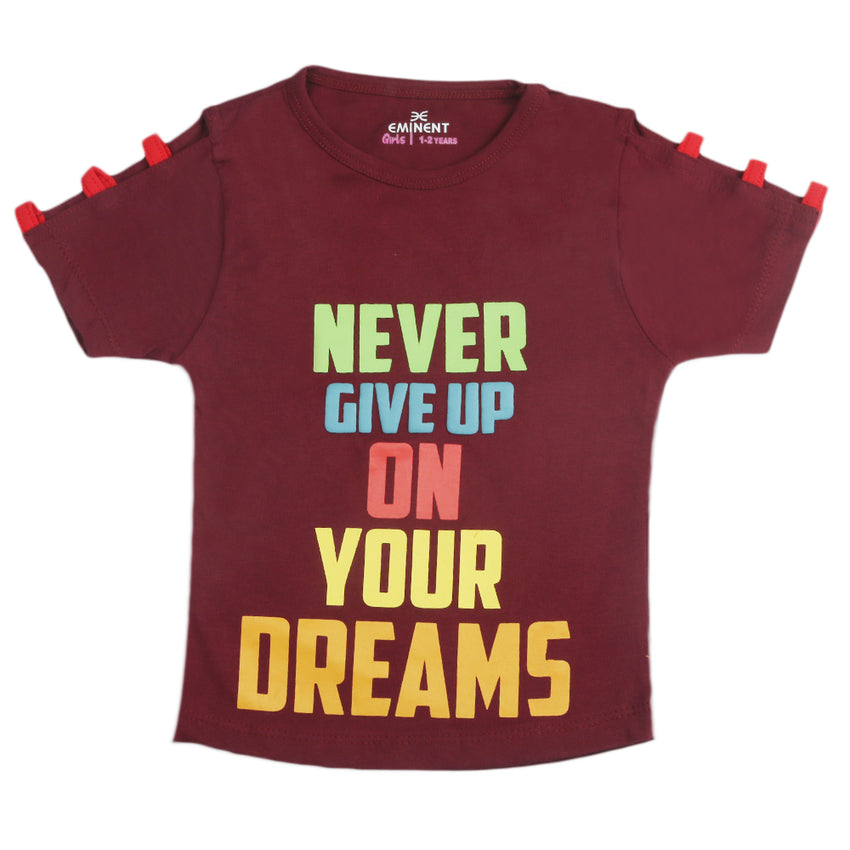 Eminent Girls T-Shirt - Maroon, Girls T-Shirts, Eminent, Chase Value