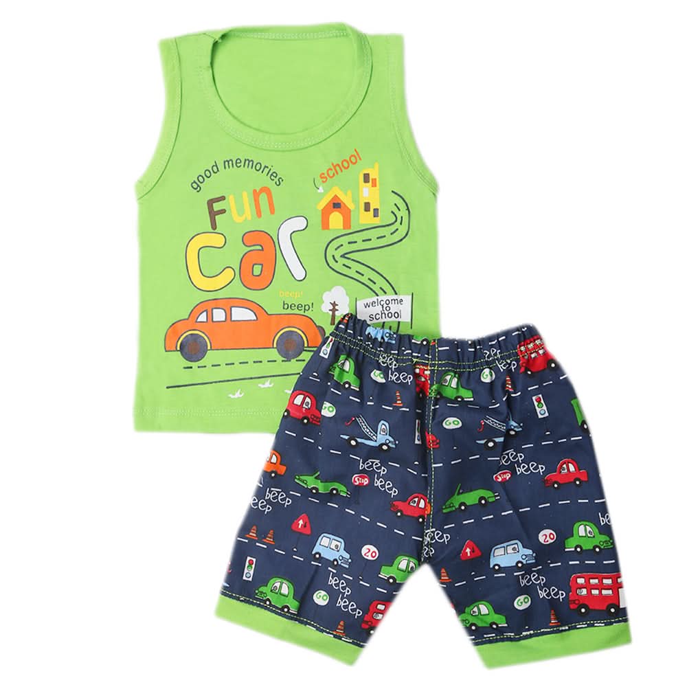 Boys Half Sleeves Sando Suit - Green, Kids, Boys Sets And Suits, Chase Value, Chase Value