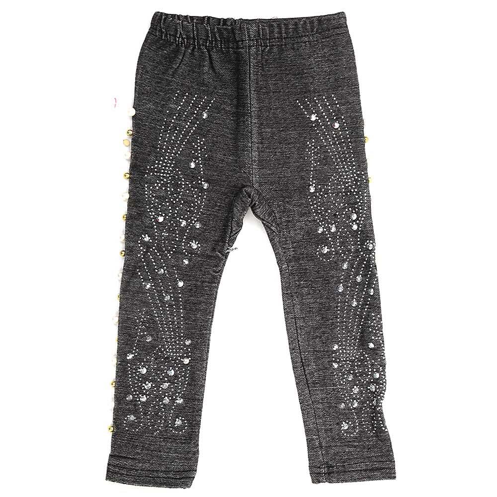 Girls Denim Tights - Black, Kids, Tights Leggings And Pajama, Chase Value, Chase Value