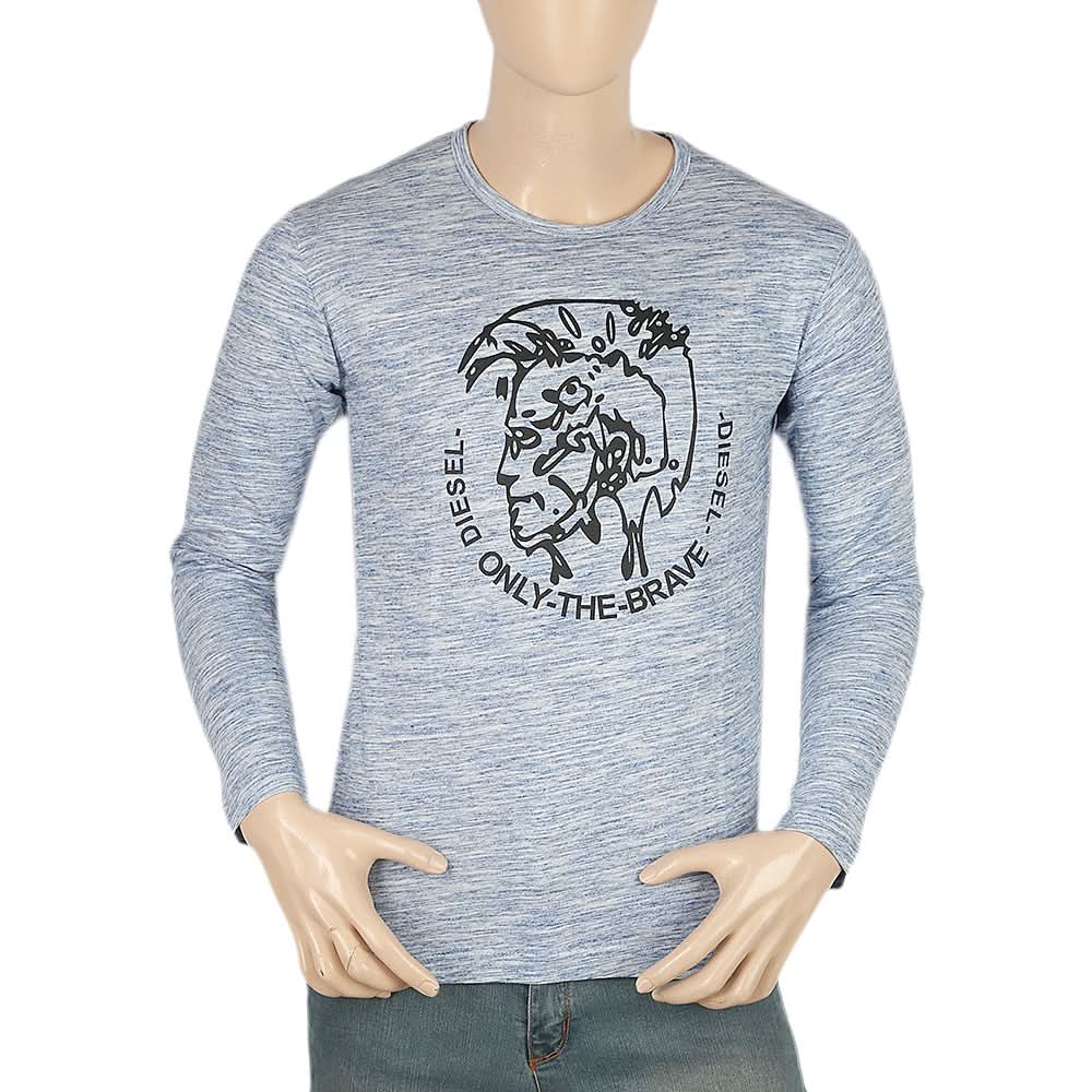 Men's Full Sleeves Twisted T-Shirt - Blue, Men, T-Shirts And Polos, Chase Value, Chase Value