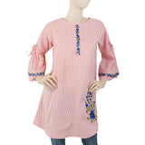 Women's Strip Cotton Kurti - Peach, Women, Ready Kurtis, Chase Value, Chase Value
