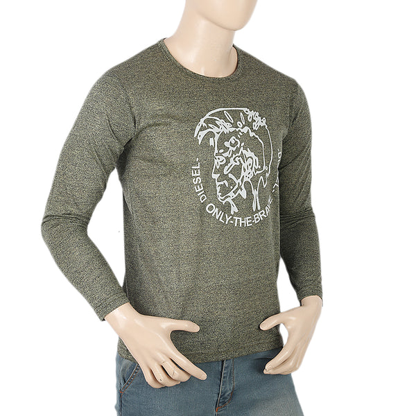 Men's Full Sleeves Twisted T-Shirt - Green, Men, T-Shirts And Polos, Chase Value, Chase Value