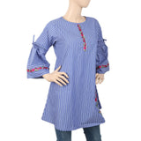 Women's Strip Cotton Kurti - Royal Blue, Women, Ready Kurtis, Chase Value, Chase Value