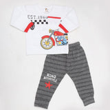 Newborn Boys Full Sleeves Suit - White, Kids, NB Boys Sets And Suits, Chase Value, Chase Value