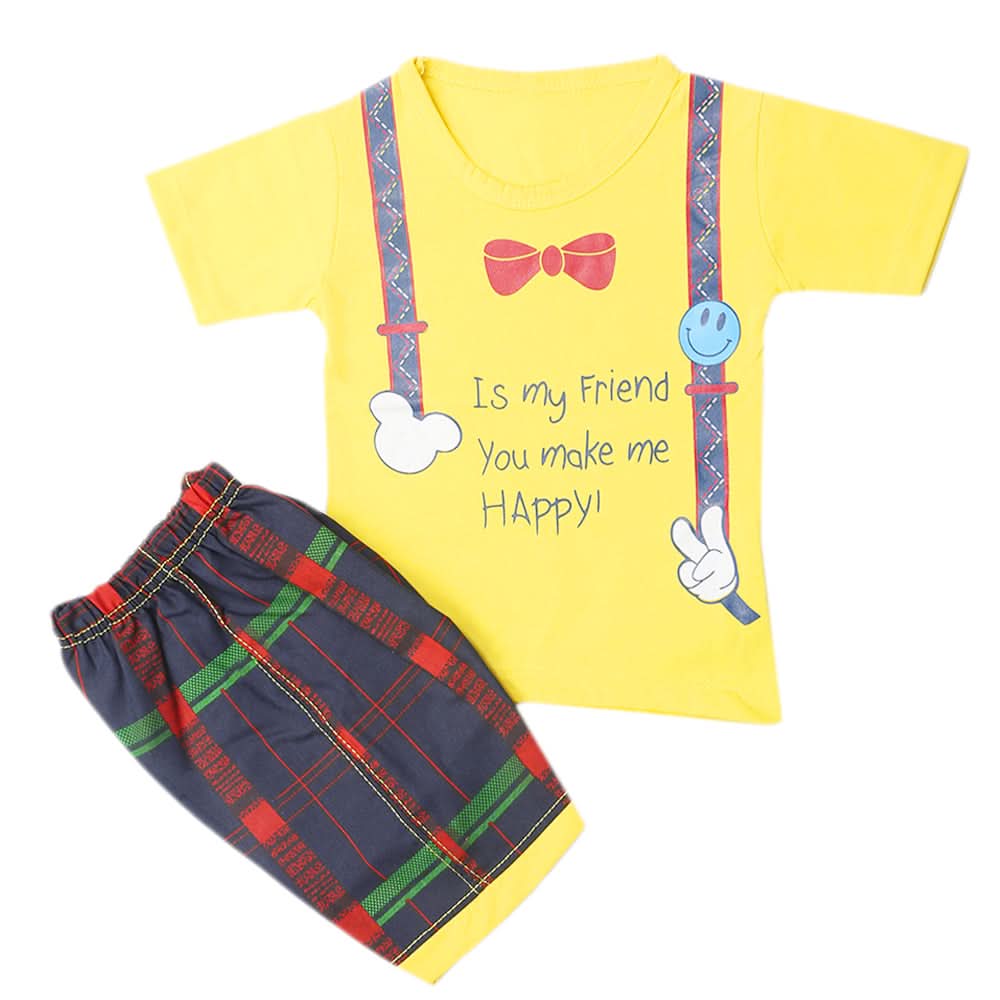 Boys Half Sleeves Short Suit - Yellow, Kids, Boys Sets And Suits, Chase Value, Chase Value