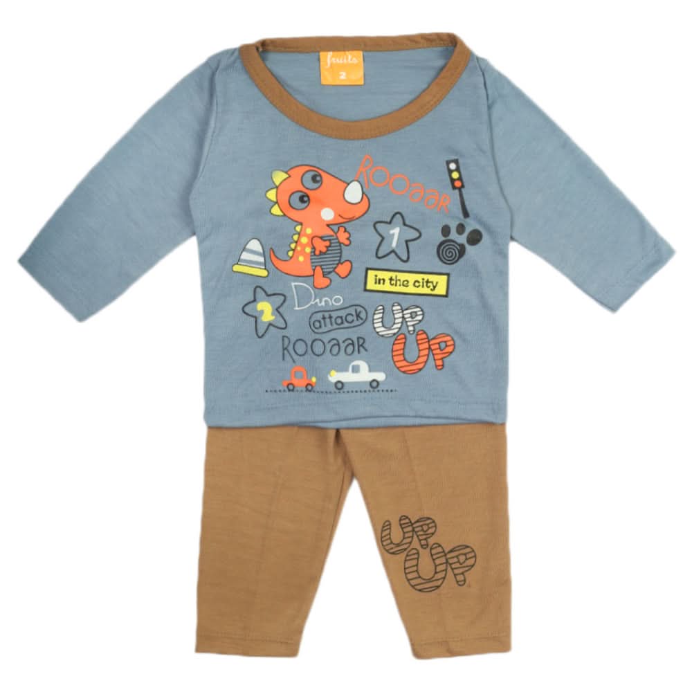 Newborn Boys Full Sleeves Suit - Steel Blue, Newborn Boys Sets & Suits, Chase Value, Chase Value