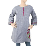 Women's Strip Cotton Kurti - Navy Blue, Women, Ready Kurtis, Chase Value, Chase Value