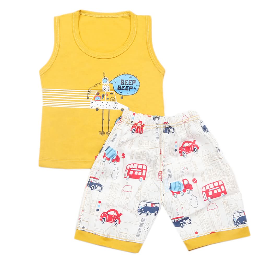 Boys Half Sleeves Sando Suit - Mustard, Kids, Boys Sets And Suits, Chase Value, Chase Value