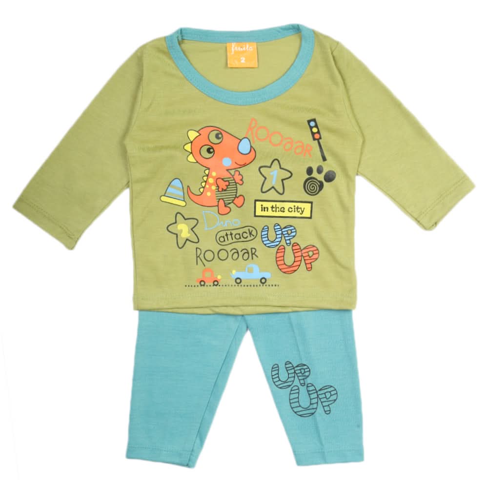 Newborn Boys Full Sleeves Suit - Light Green, Newborn Boys Sets & Suits, Chase Value, Chase Value