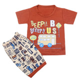 Boys Half Sleeves Short Suit - Dark Brown, Kids, Boys Sets And Suits, Chase Value, Chase Value
