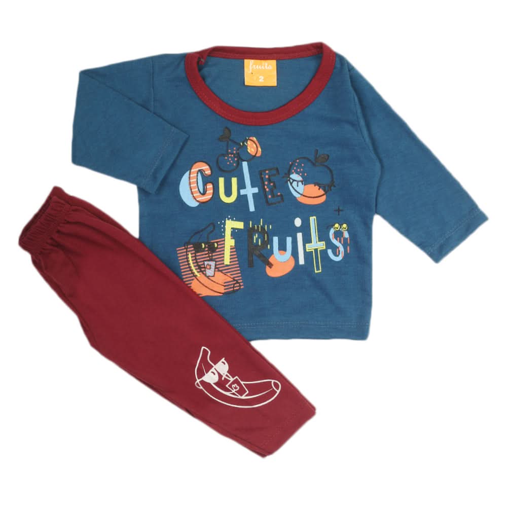 Newborn Boys Full Sleeves Suit - Steel Blue, Newborn Boys Sets & Suits, Chase Value, Chase Value