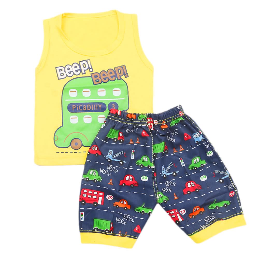 Boys Half Sleeves Sando Suit - Yellow, Kids, Boys Sets And Suits, Chase Value, Chase Value