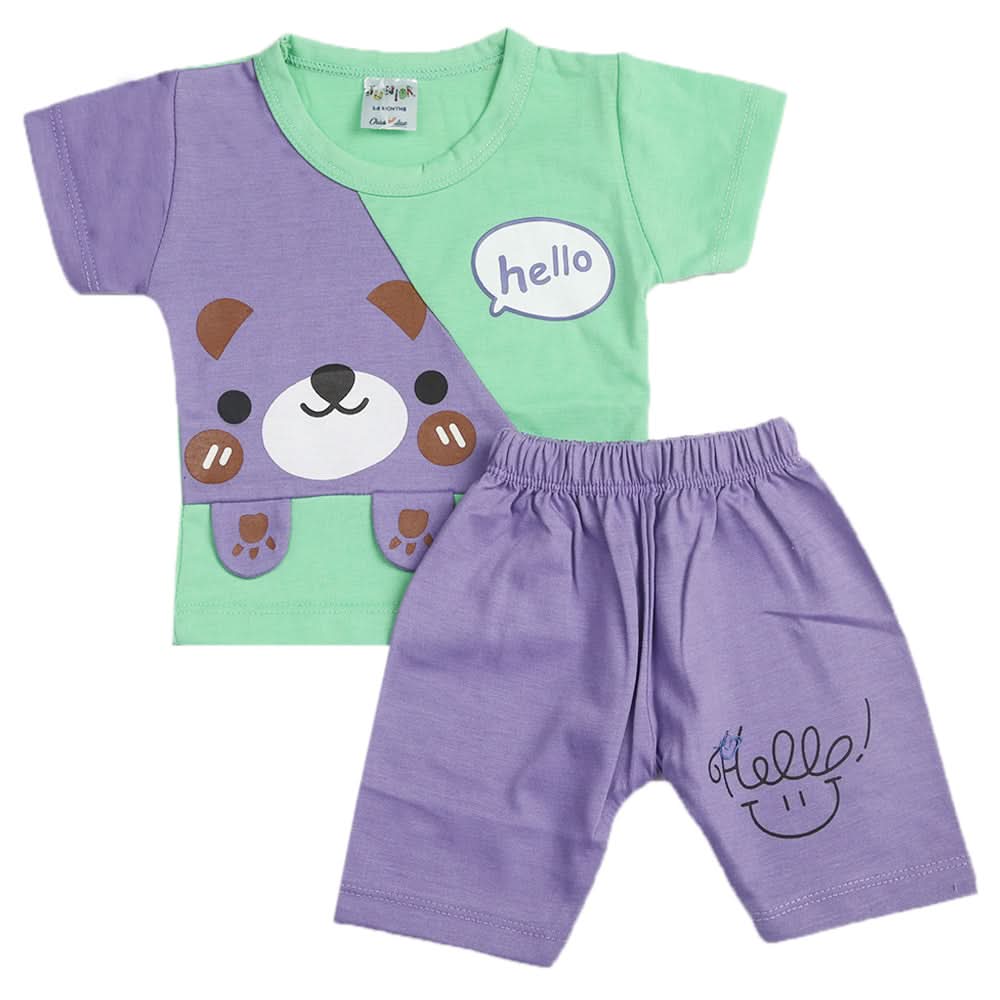 Newborn Boys Half Sleeves Suit - Green, Kids, Newborn Boys Sets And Suits, Chase Value, Chase Value