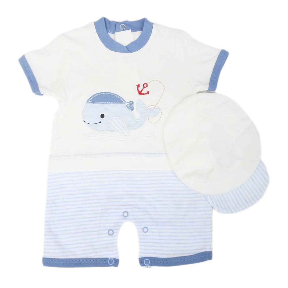 Newborn Boys Turkish Romper - Steel Blue, Kids, NB Boys Rompers, Chase Value, Chase Value