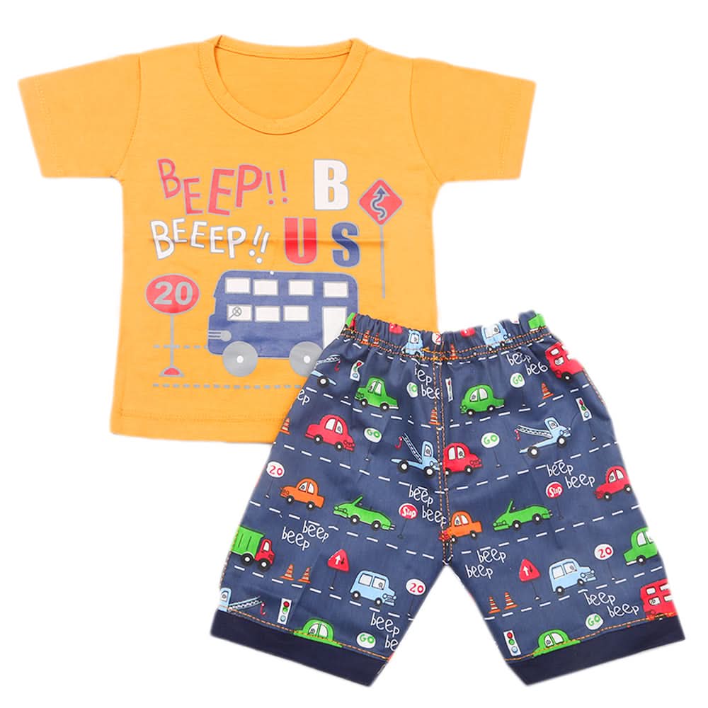 Boys Half Sleeves Short Suit - Brown, Kids, Boys Sets And Suits, Chase Value, Chase Value