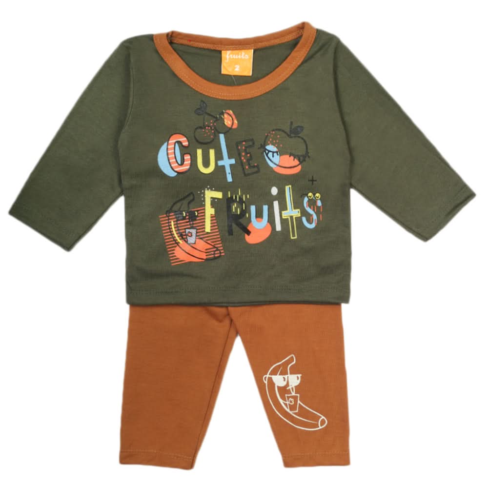 Newborn Boys Full Sleeves Suit - Green, Newborn Boys Sets & Suits, Chase Value, Chase Value