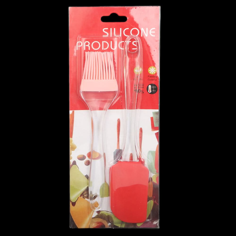 Spatula And Oil Brush 2 Pcs - Red, Home & Lifestyle, Baking, Chase Value, Chase Value
