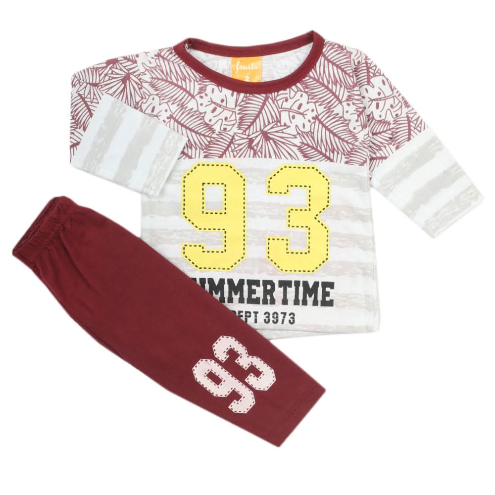Newborn Boys Full Sleeves Suit - Maroon, Newborn Boys Sets & Suits, Chase Value, Chase Value