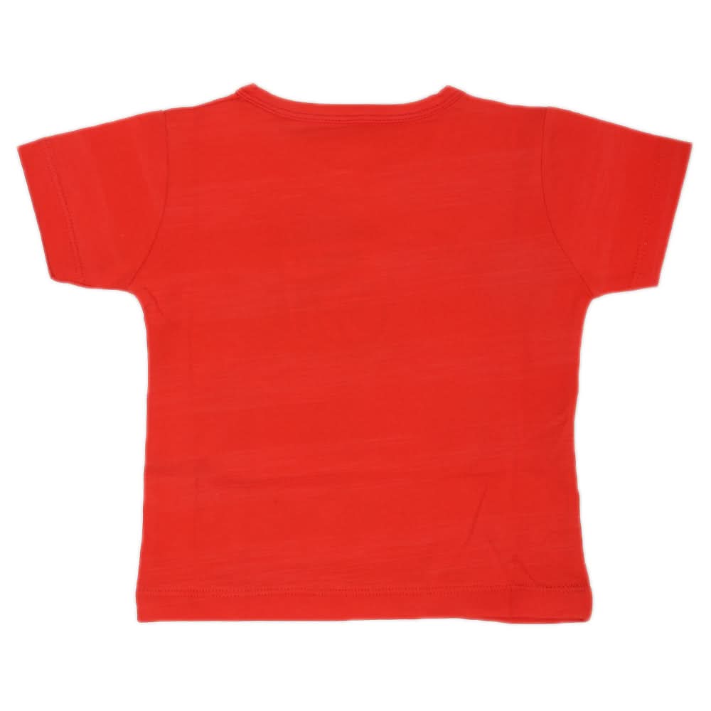 Newborn Boys Round Neck Half Sleeves T-Shirt - Red, Kids, NB Boys Shirts And T-Shirts, Chase Value, Chase Value