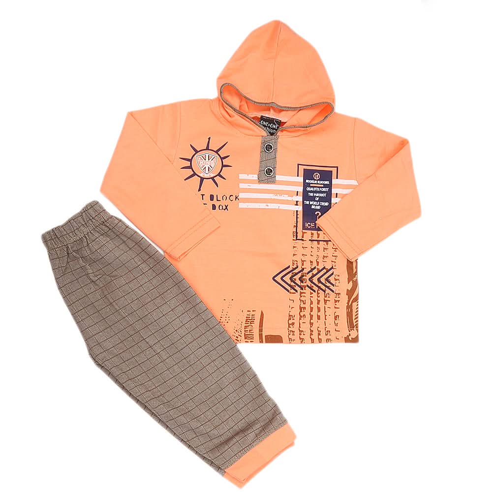 Boys Pajama Suit - Orange, Kids, Boys Sets And Suits, Chase Value, Chase Value