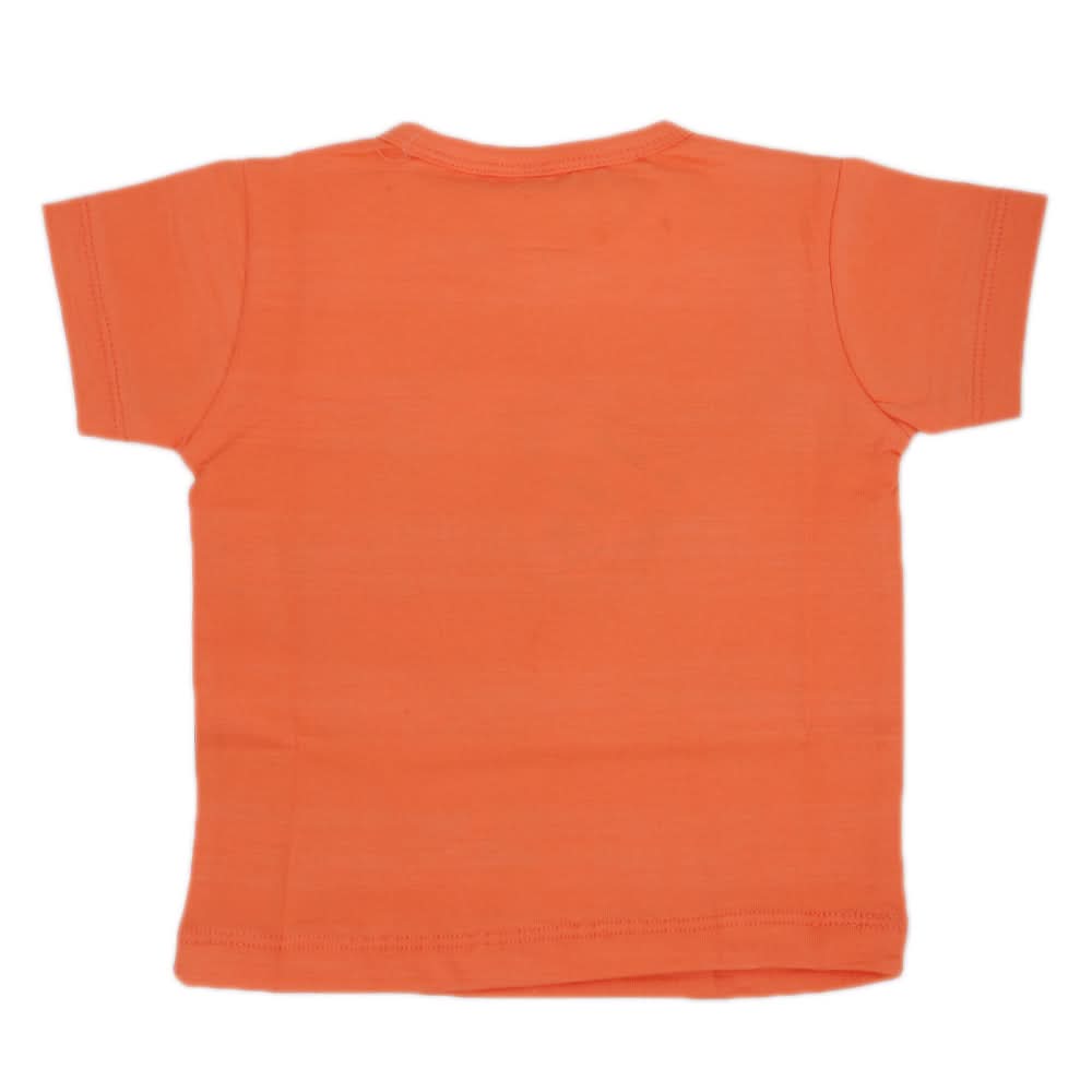 Newborn Boys Round Neck Half Sleeves T-Shirt - Orange, Kids, Newborn Boys Shirts And T-Shirts, Chase Value, Chase Value