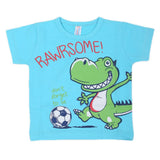 Newborn Boys Round Neck Half Sleeves T-Shirt - Light Blue, Kids, New Born Boys Shirts And T-Shirts, Chase Value, Chase Value