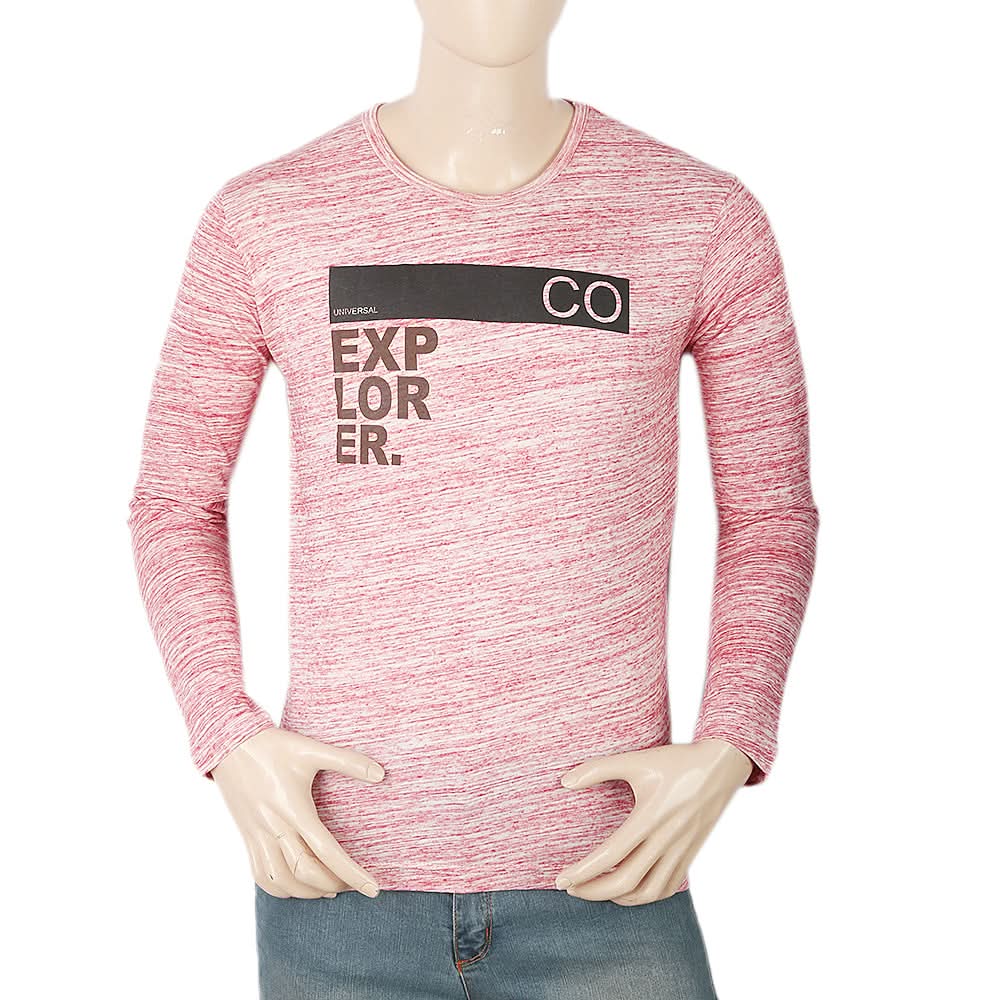 Men's Full Sleeves Twisted T-Shirt - Red, Men, T-Shirts And Polos, Chase Value, Chase Value