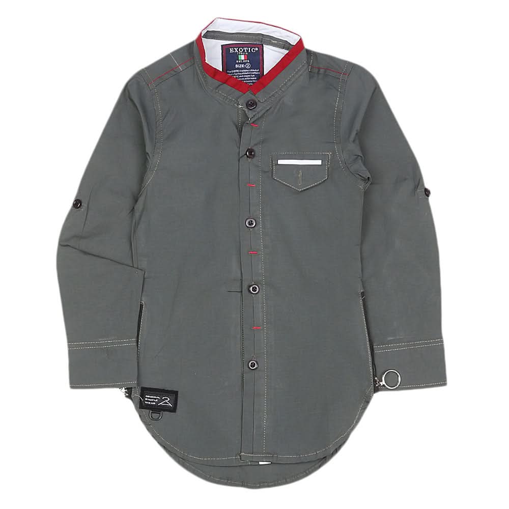 Boys Cotton Casual Shirt Full Sleeves - Grey, Kids, Boys Shirts, Chase Value, Chase Value