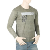 Men's Full Sleeves Twisted T-Shirt - Green, Men, T-Shirts And Polos, Chase Value, Chase Value