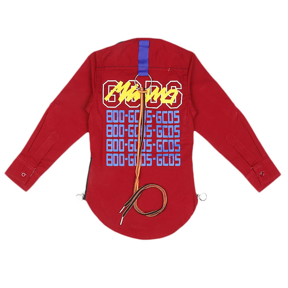 Boys Cotton Casual Shirt Full Sleeves - Red, Kids, Boys Shirts, Chase Value, Chase Value