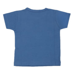 Newborn Boys Round Neck Half Sleeves T-Shirt - Steel Blue, Kids, Newborn Boys Shirts And T-Shirts, Chase Value, Chase Value