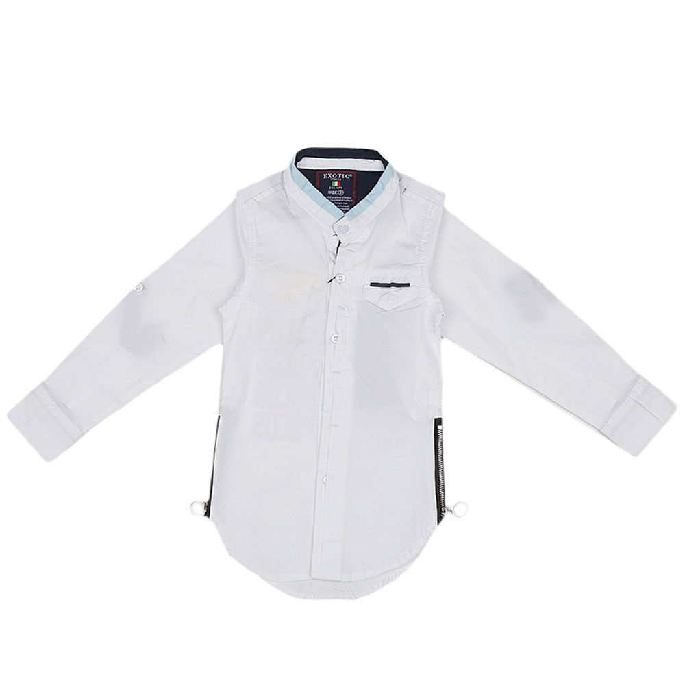Boys Cotton Casual Shirt Full Sleeves - White, Kids, Boys Shirts, Chase Value, Chase Value