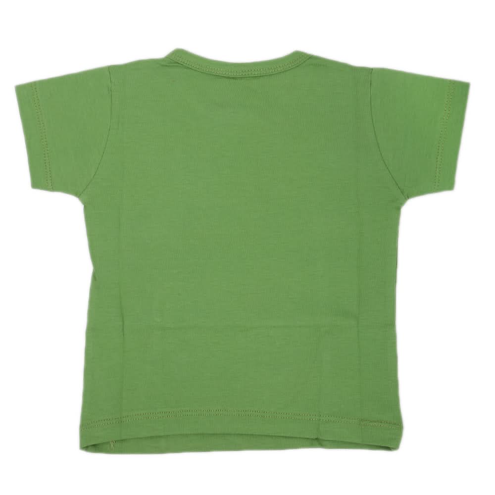 Newborn Boys Round Neck Half Sleeves T-Shirt - Green, Kids, New Born Boys Shirts And T-Shirts, Chase Value, Chase Value
