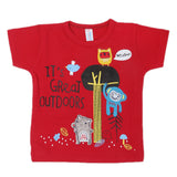 Newborn Boys Round Neck Half Sleeves T-Shirt - Red, Kids, New Born Boys Shirts And T-Shirts, Chase Value, Chase Value