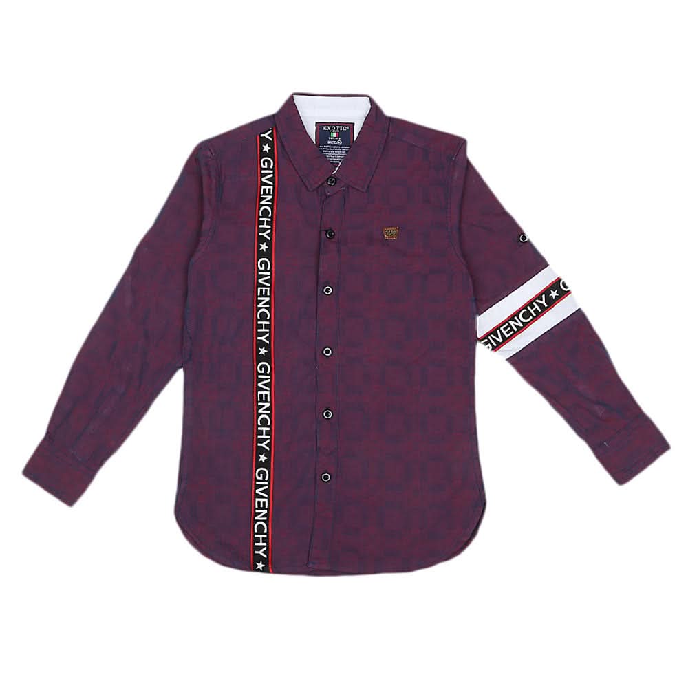 Boys Cotton Casual Shirt Full Sleeves - Purple, Kids, Boys Shirts, Chase Value, Chase Value