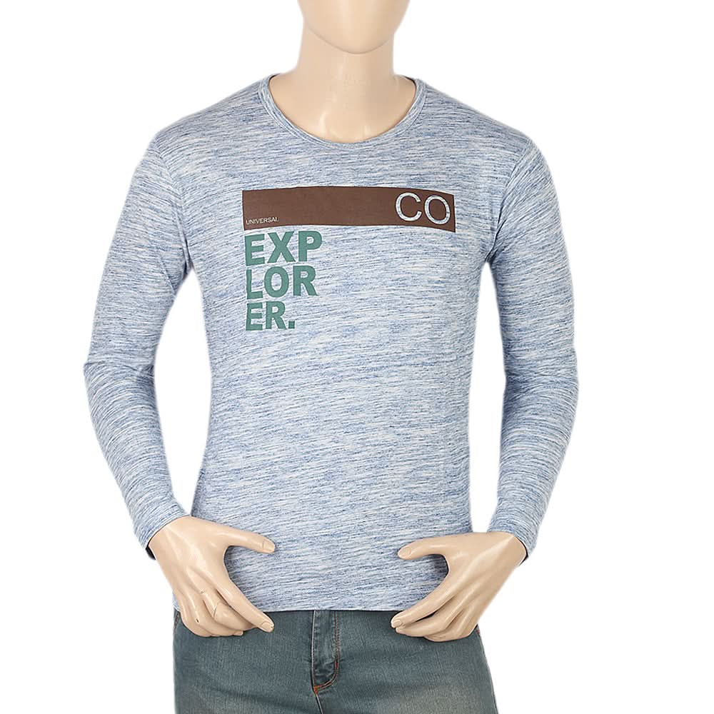 Men's Full Sleeves Twisted T-Shirt - Blue, Men, T-Shirts And Polos, Chase Value, Chase Value