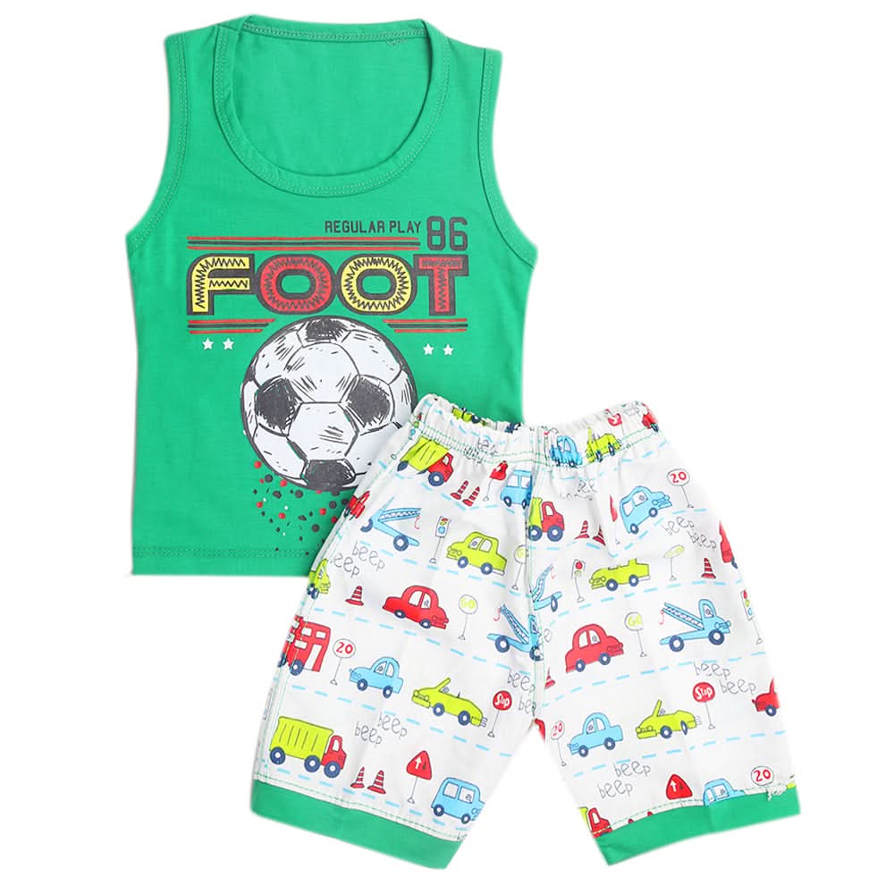 Boys Half Sleeves Sando Suit - Green, Kids, Boys Sets And Suits, Chase Value, Chase Value