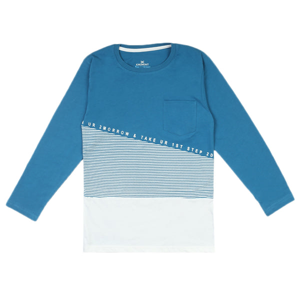 Eminent Boys Full Sleeves T-Shirt - Steel Blue, Boys T-Shirts, Eminent, Chase Value