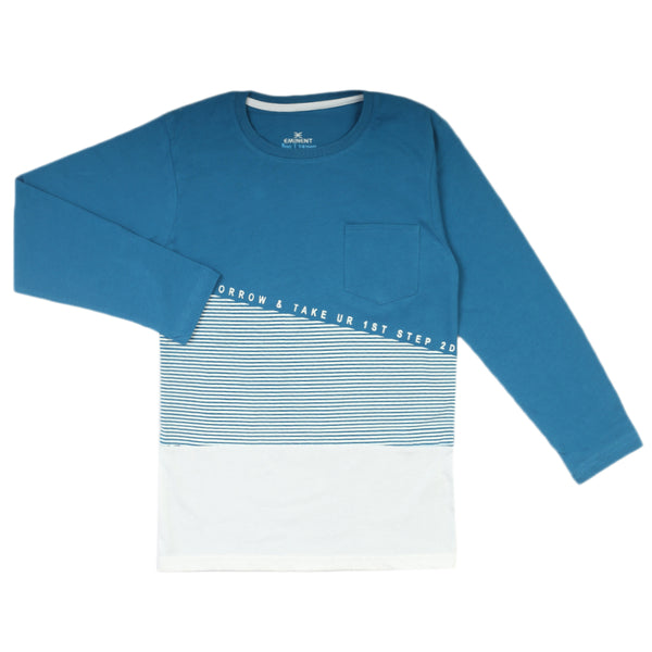 Eminent Boys Full Sleeves T-Shirt - Steel Blue, Boys T-Shirts, Eminent, Chase Value