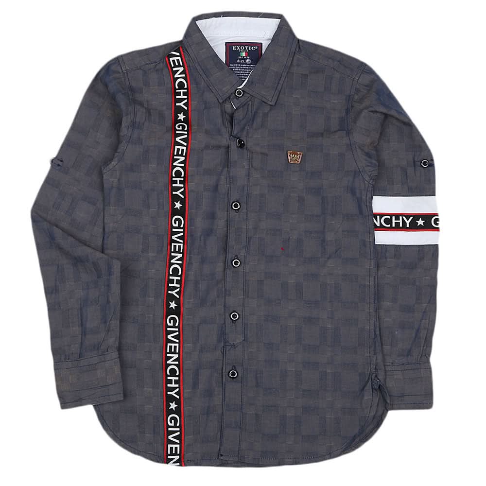 Boys Cotton Casual Shirt Full Sleeves - Grey, Kids, Boys Shirts, Chase Value, Chase Value
