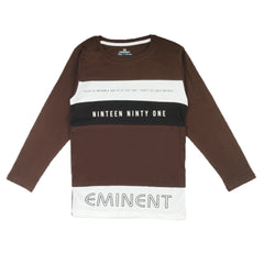 Eminent Boys Full Sleeves T-Shirt - Dark Brown, Boys T-Shirts, Eminent, Chase Value