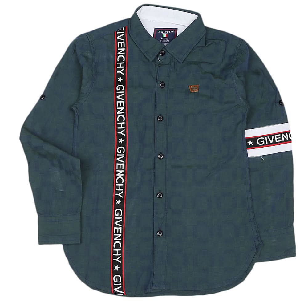 Boys Cotton Casual Shirt Full Sleeves - Green, Kids, Boys Shirts, Chase Value, Chase Value