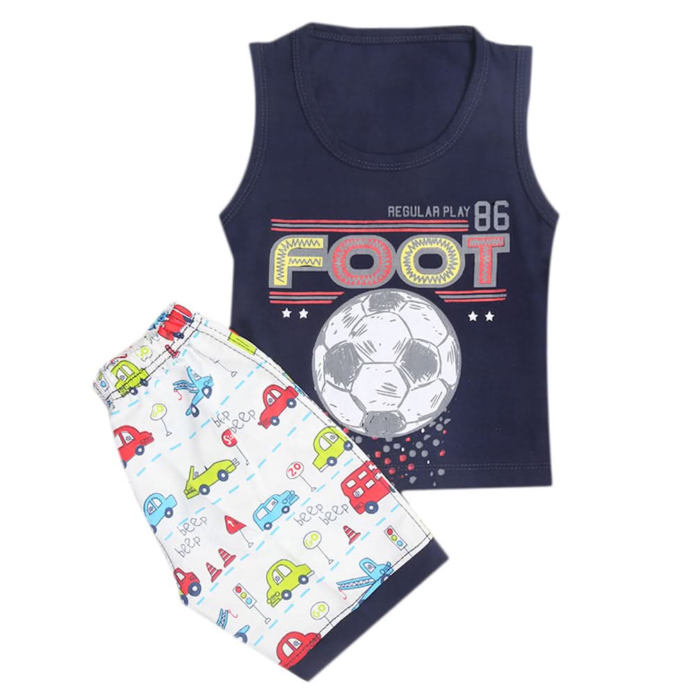 Boys Half Sleeves Sando Suit - Navy Blue, Kids, Boys Sets And Suits, Chase Value, Chase Value