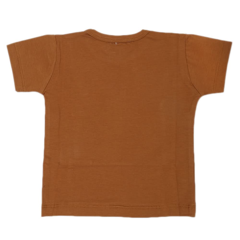 Newborn Boys Round Neck Half Sleeves T-Shirt - Brown, Kids, NB Boys Shirts And T-Shirts, Chase Value, Chase Value