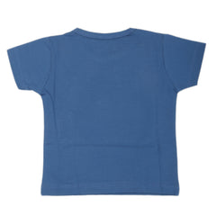 Newborn Boys Round Neck Half Sleeves T-Shirt - Steel Blue, Kids, New Born Boys Shirts And T-Shirts, Chase Value, Chase Value